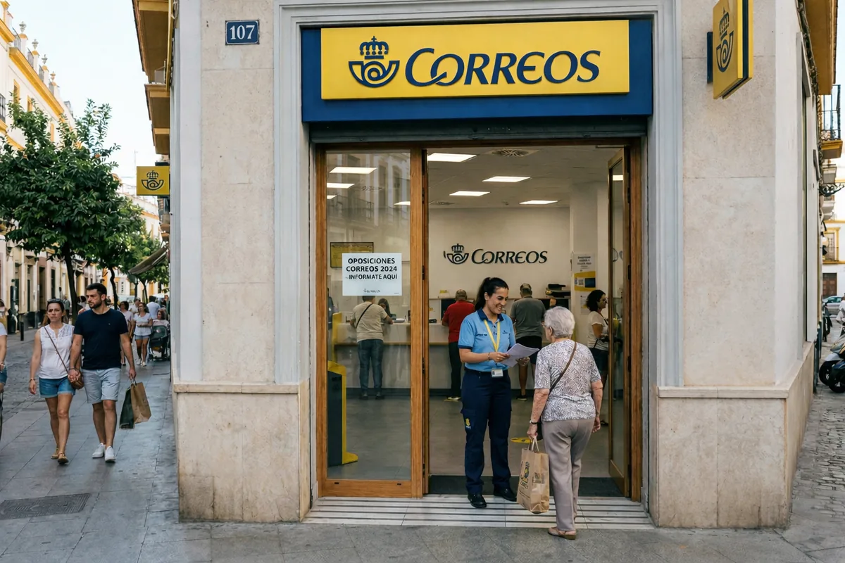 Oficina de Correos en una calle comercial